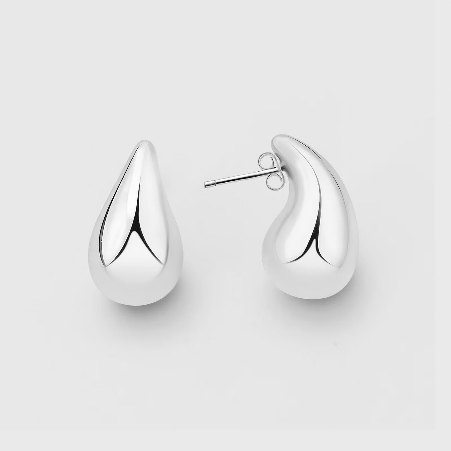 Silver Dome Studs — Chunky Bold Fashion Earrings - Petals & Ore