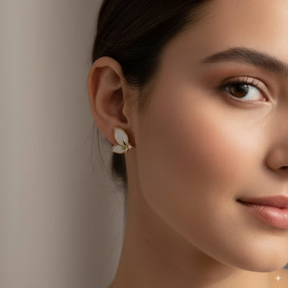 Golden Butterfly Stud Earrings for Women Lightweight Daily Wear