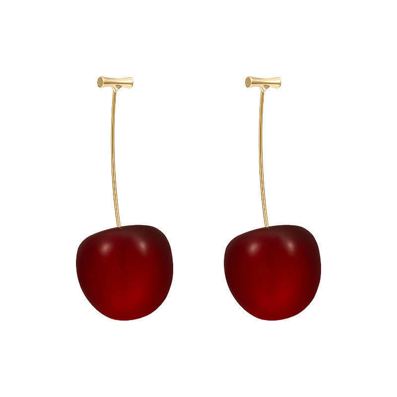 Bold Without Asking Permission — Glossy Red Cherry Drop Earrings | Statement Wear