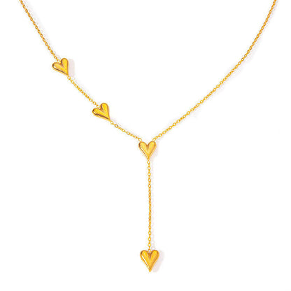 Feels Like It Was Made for Her — Triple Heart Lariat Necklace | Perfect Gift