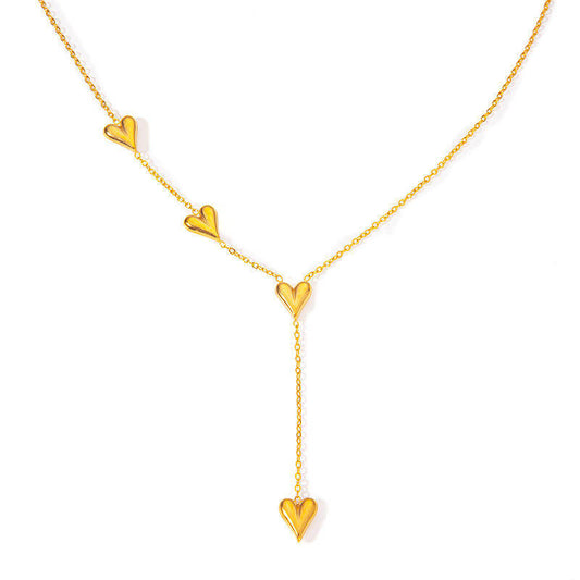 Feels Like It Was Made for Her — Triple Heart Lariat Necklace | Perfect Gift