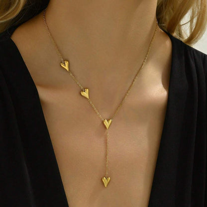 Feels Like It Was Made for Her — Triple Heart Lariat Necklace | Perfect Gift