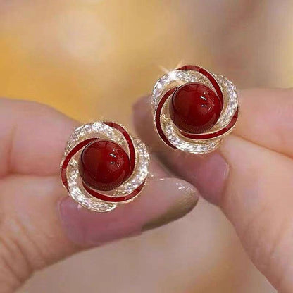 The Stud She'll Be Asked About — Pearl & Crystal Twist Studs | Daily Wear