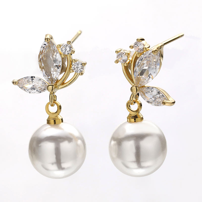 Office-to-Dinner in One Earring — Crystal Petal Pearl Drop | Lightweight | Office Wear