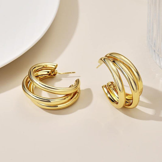 Golden Harmony Hoops for Office Wear