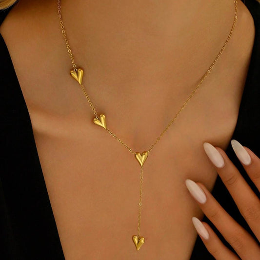Feels Like It Was Made for Her — Triple Heart Lariat Necklace | Perfect Gift