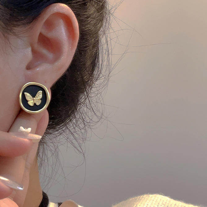 Whispering Wings Butterfly Stud Earrings