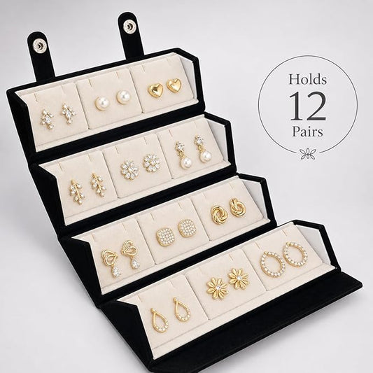 Foldable Jewelry Display Stand for Earrings | Multi Layer Stud Holder Rack | - Petals & Ore