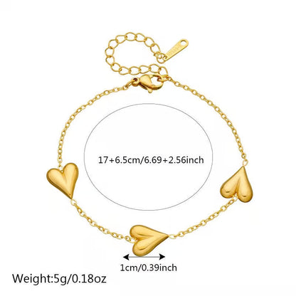 Heart Bracelet for Women – Anti Tarnish Minimal Chain | Lightweight Daily Wear Jewelry - Petals & Ore