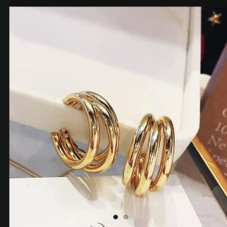 Golden Harmony Hoops for Office Wear
