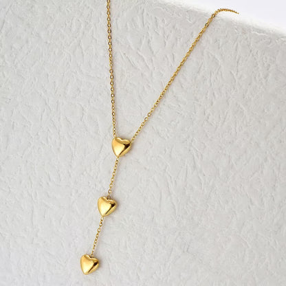Minimal Gold Heart Pendant Necklace – Dainty Layered Chain for Women, Everyday Wear, Anti Tarnish Finish - Petals & Ore