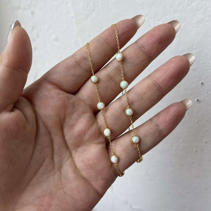 Pearl Bracelet for Women – Minimal Dainty Chain | Daily Wear Elegant Jewellery - Petals & Ore