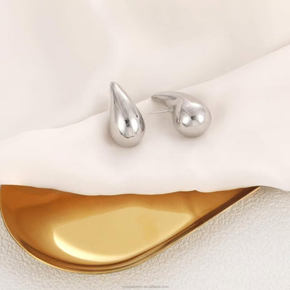 Silver Dome Studs — Chunky Bold Fashion Earrings - Petals & Ore