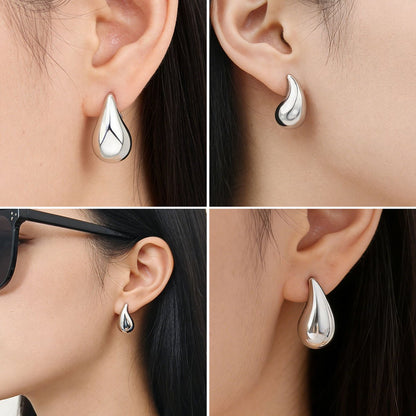 Silver Dome Studs — Chunky Bold Fashion Earrings - Petals & Ore