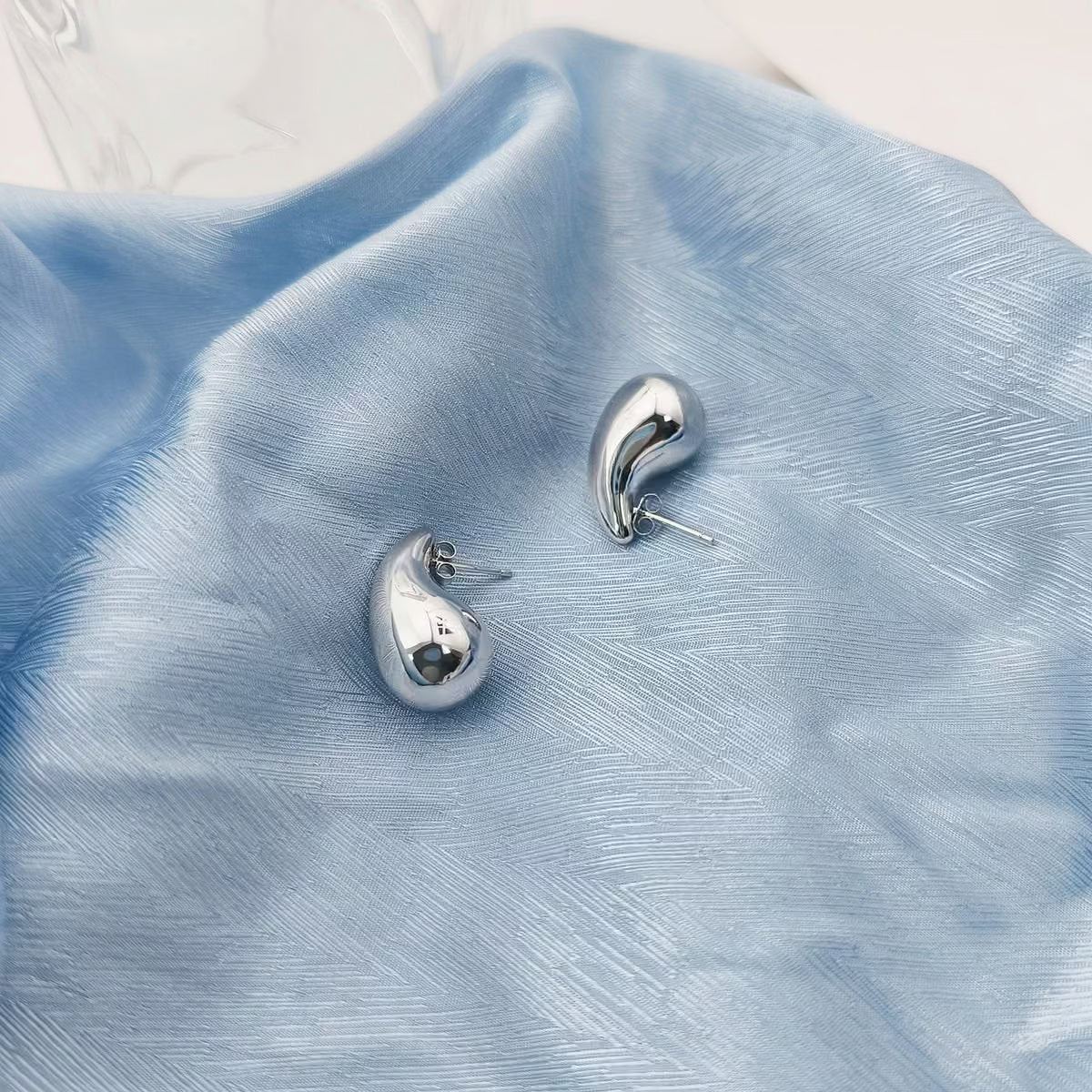 Silver Dome Studs — Chunky Bold Fashion Earrings - Petals & Ore