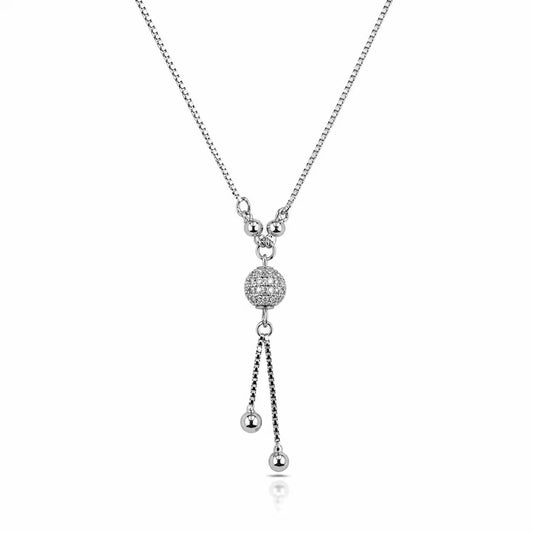 Silver Pendant Necklace for Women | Long Chain Necklace | Minimal Elegant Neckpiece | Party Wear Jewelry | Lightweight Adjustable - Petals & Ore