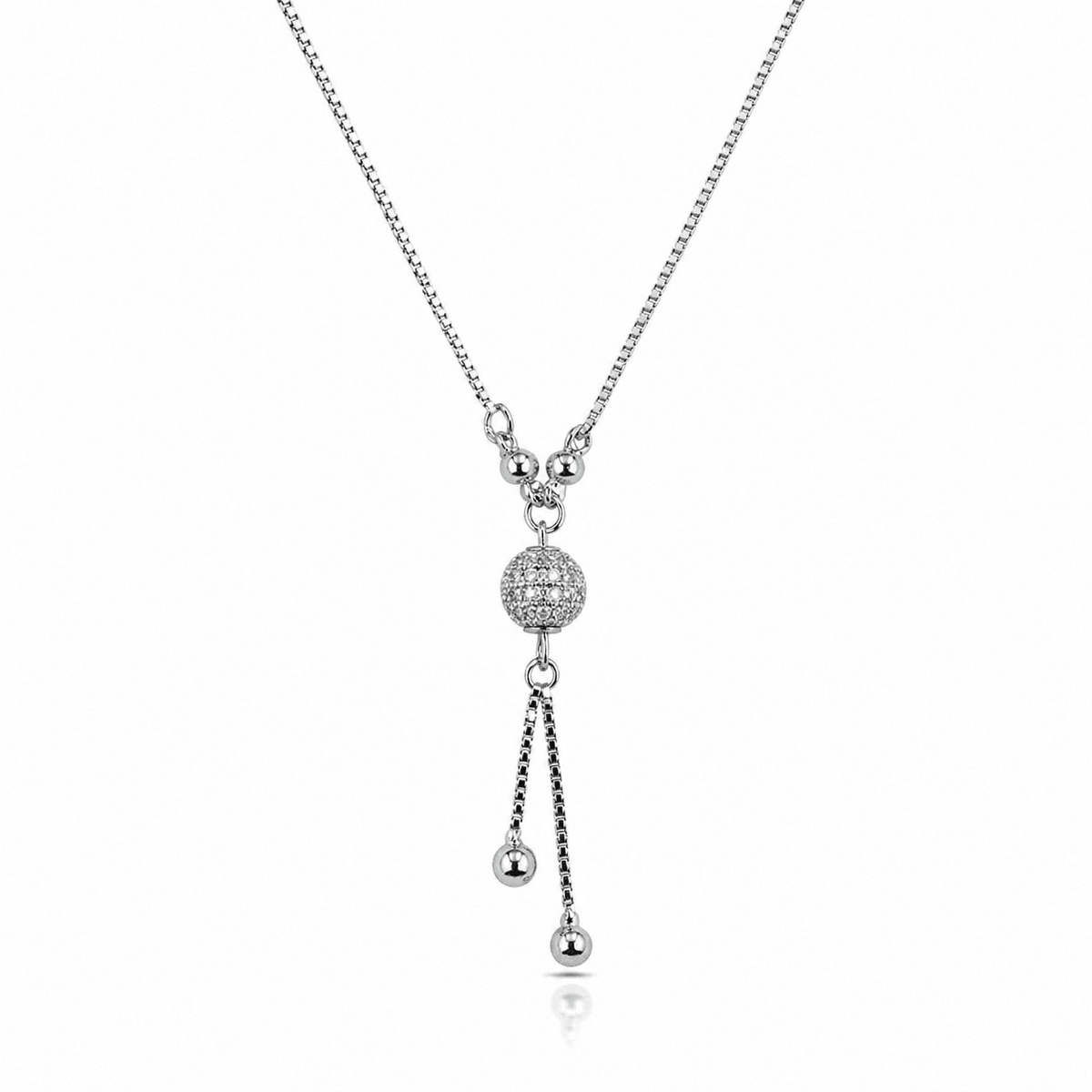 Silver Pendant Necklace for Women | Long Chain Necklace | Minimal Elegant Neckpiece | Party Wear Jewelry | Lightweight Adjustable - Petals & Ore