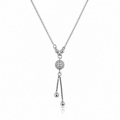 Silver Pendant Necklace for Women | Long Chain Necklace | Minimal Elegant Neckpiece | Party Wear Jewelry | Lightweight Adjustable - Petals & Ore