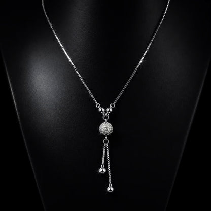 Silver Pendant Necklace for Women | Long Chain Necklace | Minimal Elegant Neckpiece | Party Wear Jewelry | Lightweight Adjustable - Petals & Ore