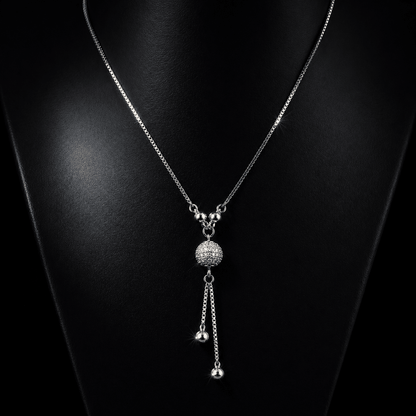Silver Pendant Necklace for Women | Long Chain Necklace | Minimal Elegant Neckpiece | Party Wear Jewelry | Lightweight Adjustable - Petals & Ore