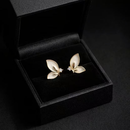 Golden Butterfly Stud Earrings for Women Lightweight Daily Wear