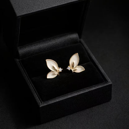 Golden Butterfly Stud Earrings for Women Lightweight Daily Wear